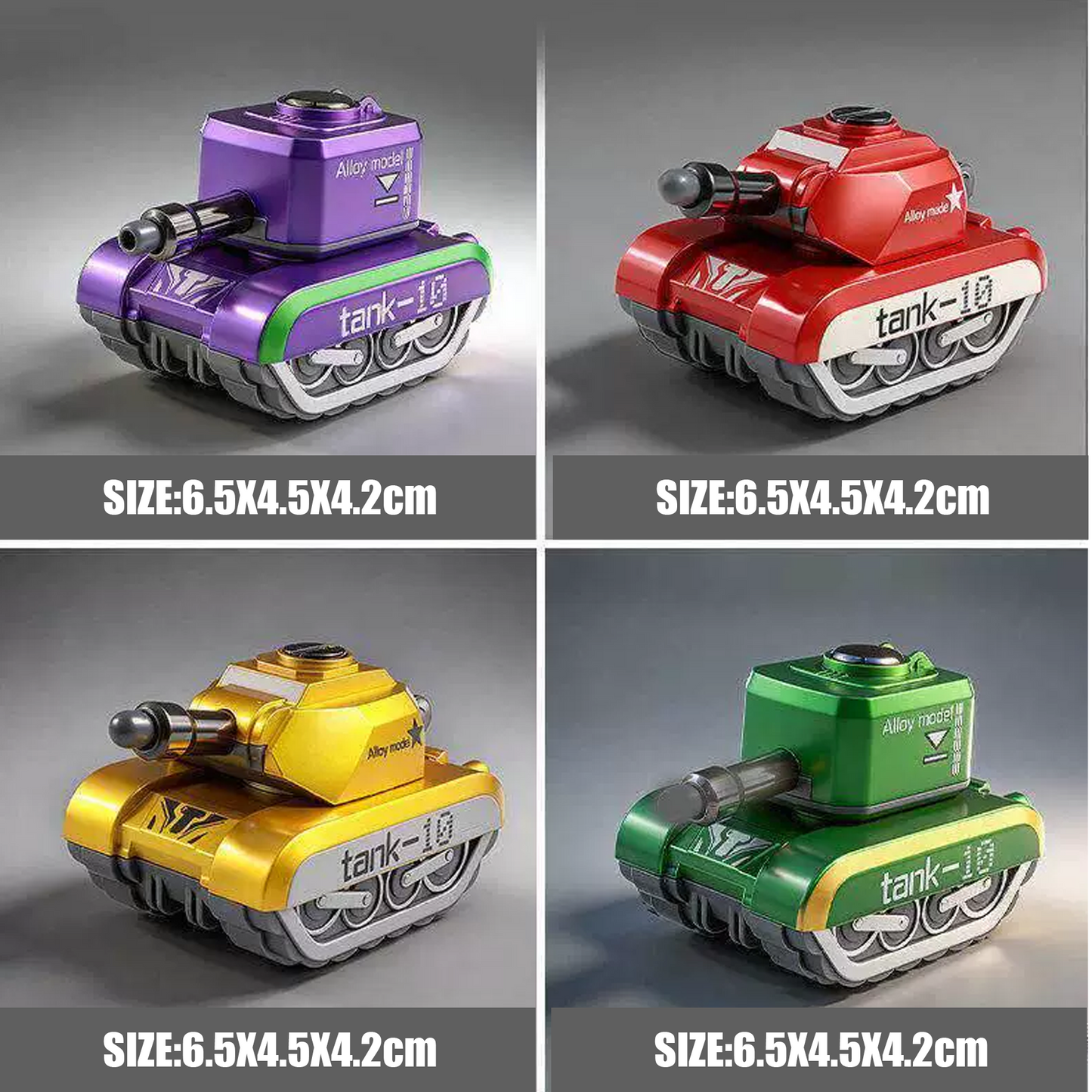 Alloy Pull-Back Tank Toy, Firing Bullet Shooting Tank for Kids