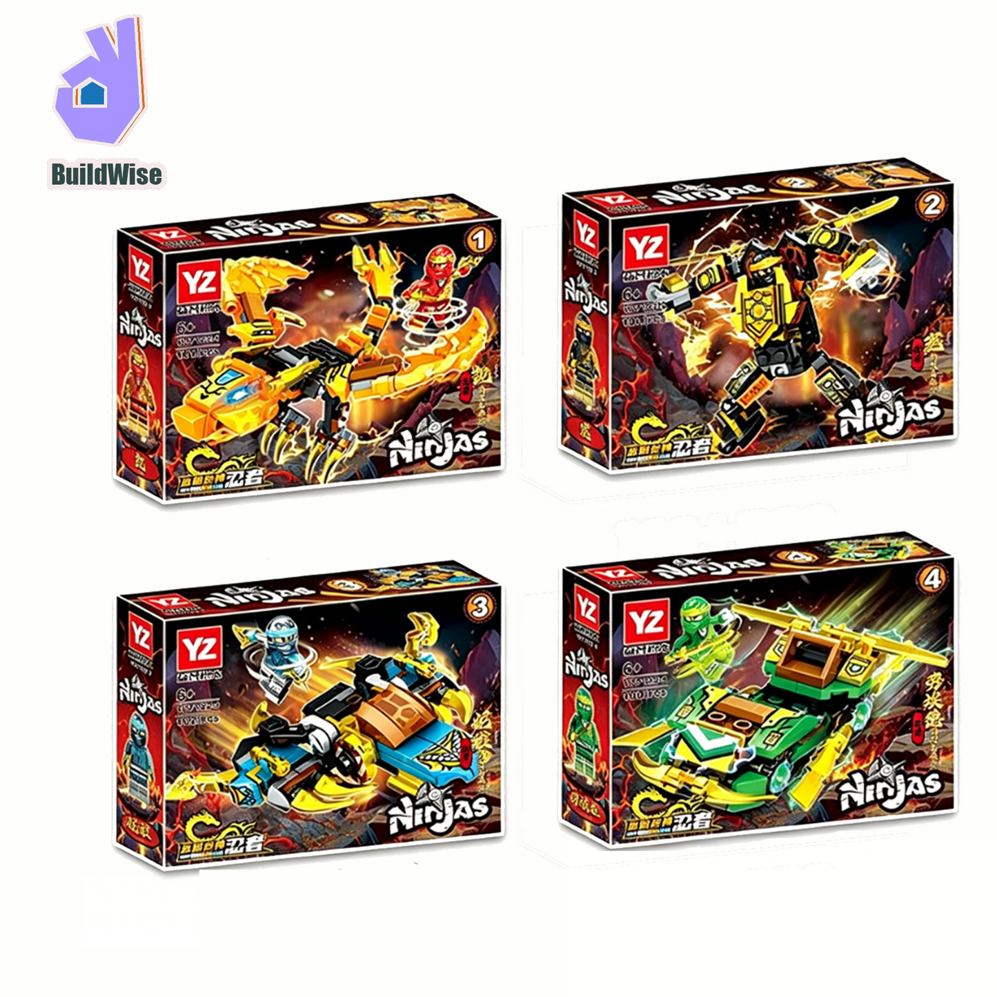 Ninja Dragon 8 Boxes Building Blocks Set