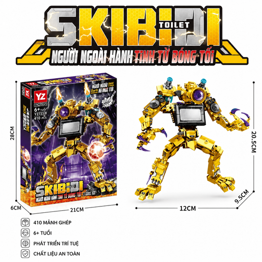 Skibidi Toilet Golden Titan Camera Man Building Blocks