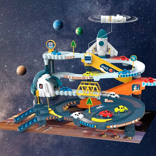 Electric Orbital Space Base Car Track Playset