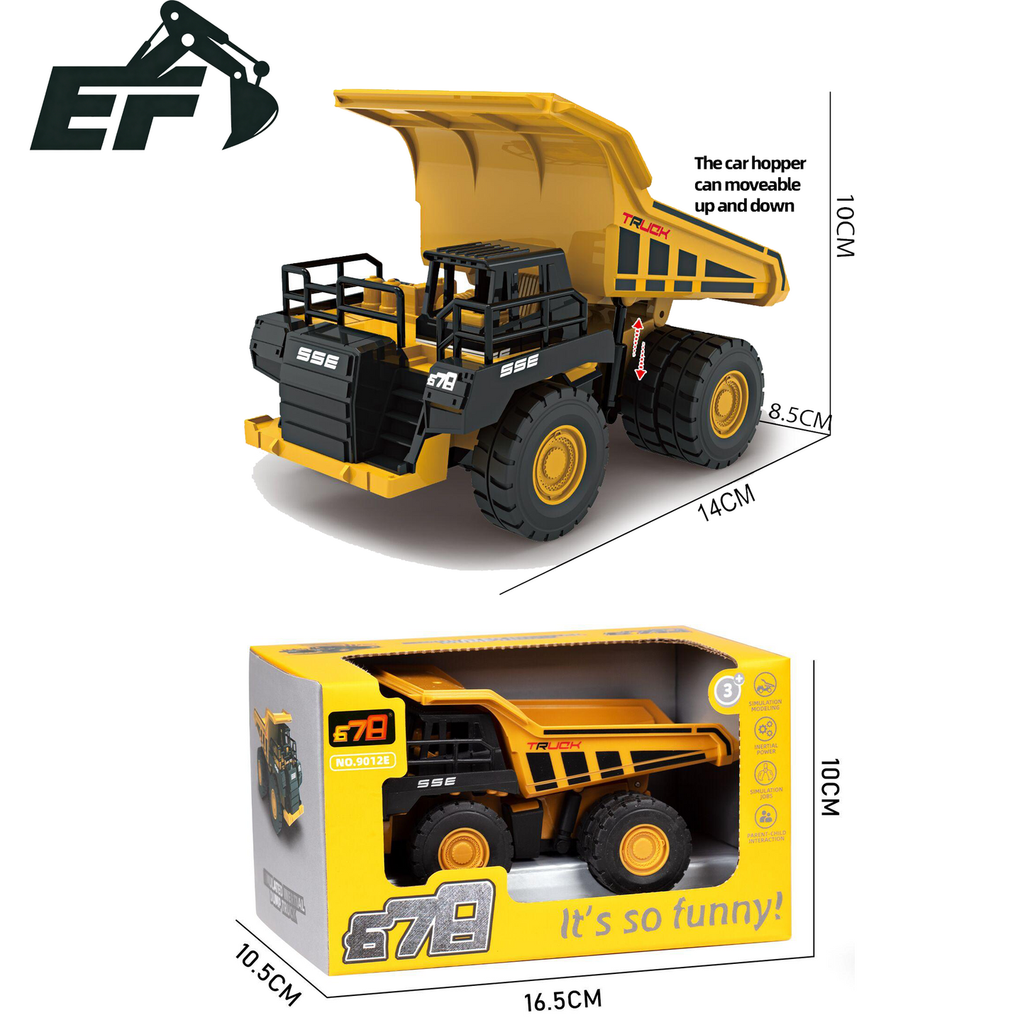 9012E-รถดัมพ์ของเล่นเฉื่อย