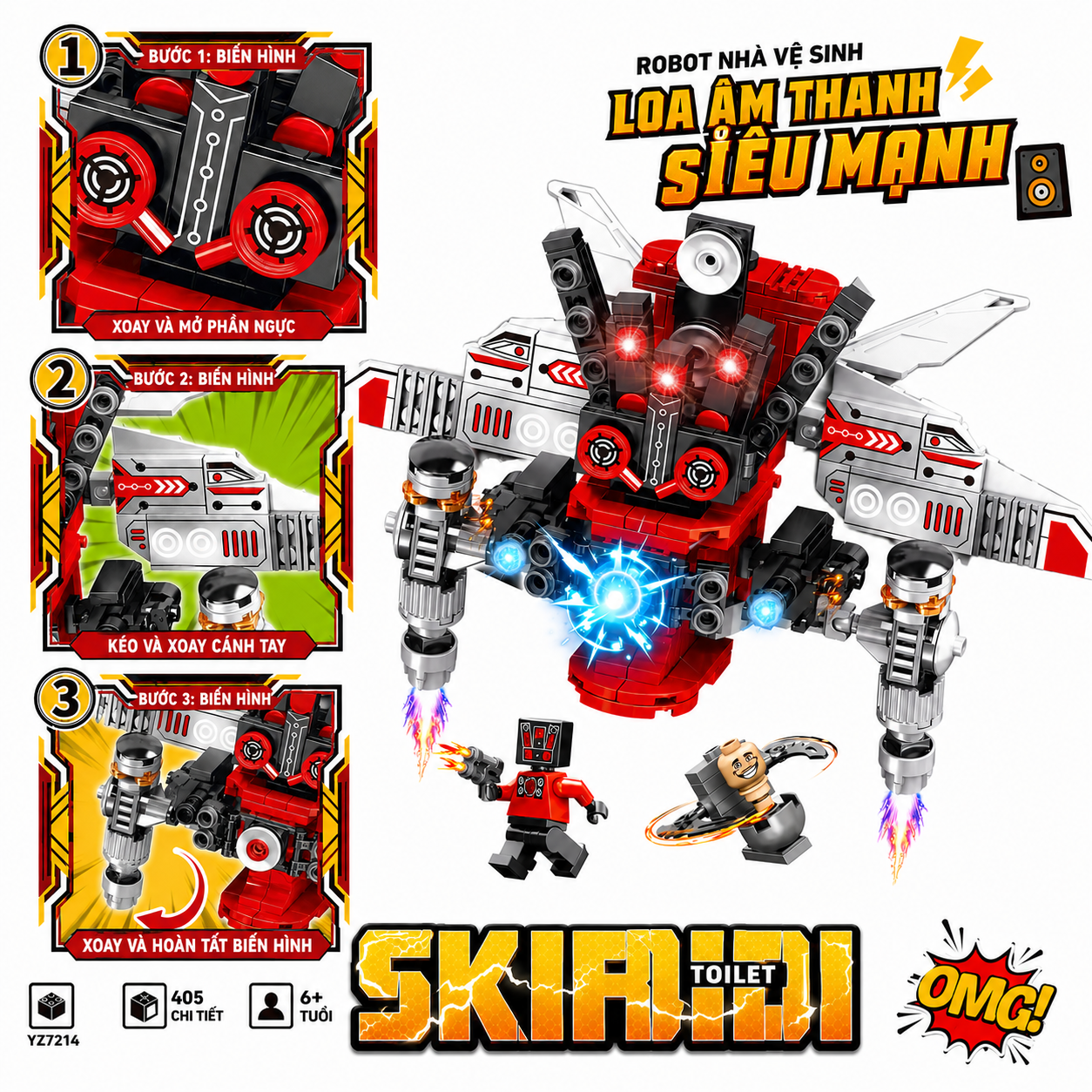 Skibidi Toilet Titan Speaker Man Building Blocks