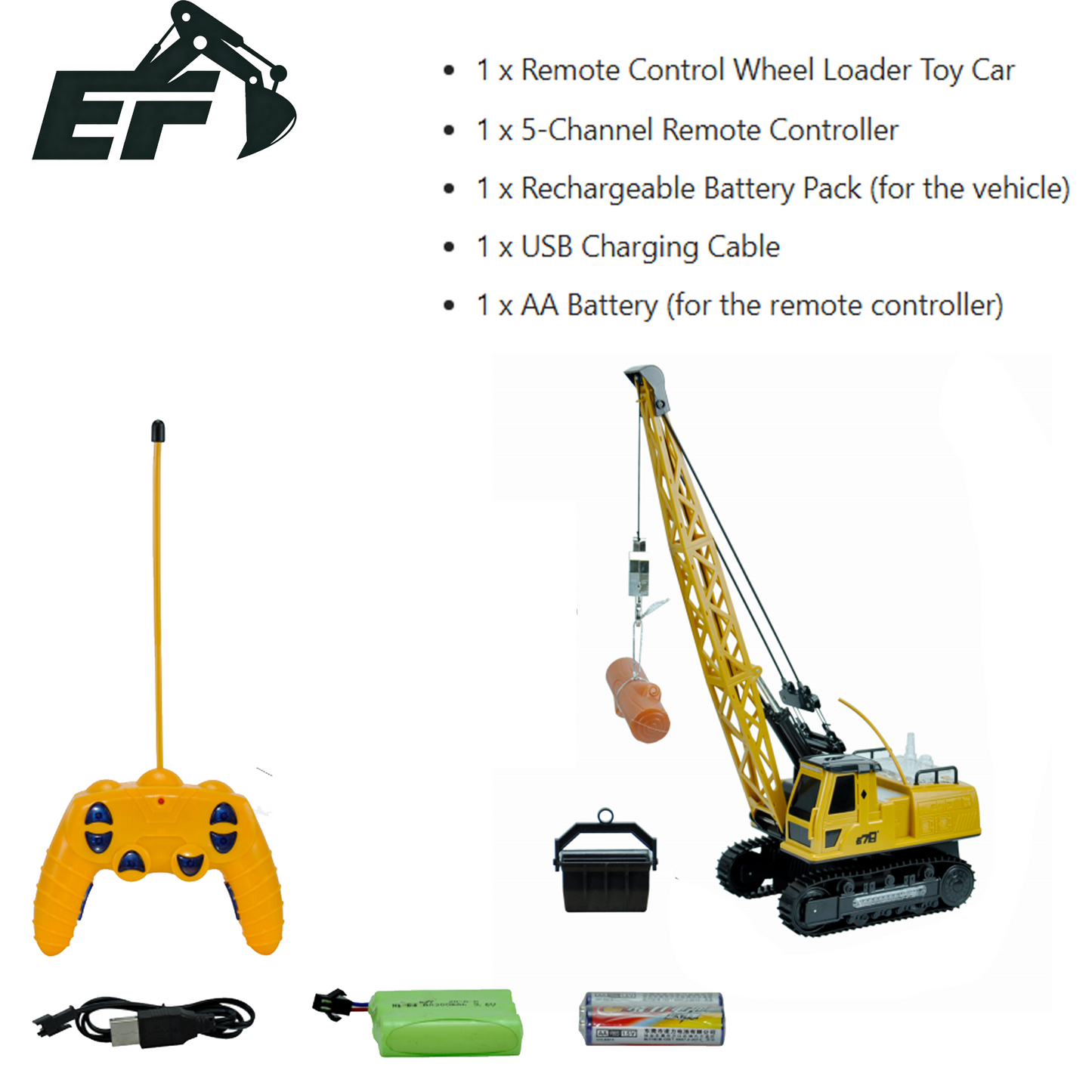 8062E-Remote Control Crawler Crane Toy