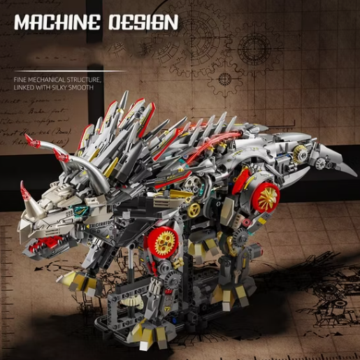 Mechanical Triceratops Building Blocks Set