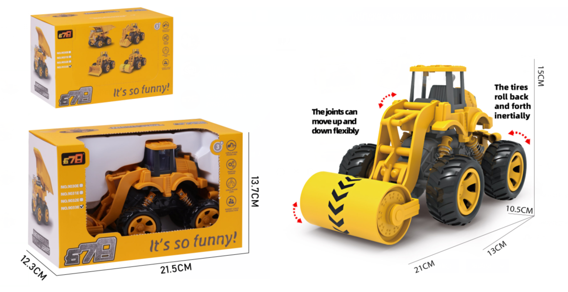 9033-Inertia Construction Road Roller Toy