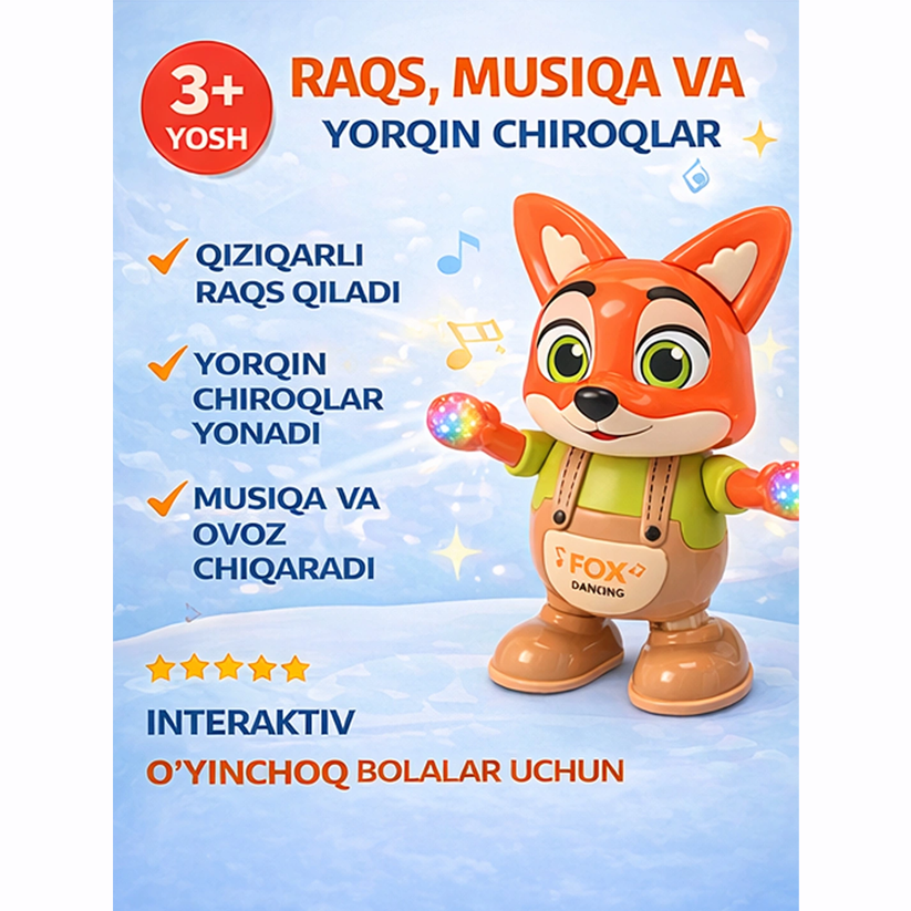 Dancing Fox Toy with Lights & Music