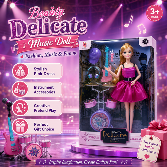 Beauty Delicate Music Rockstar Fashion Doll Playset