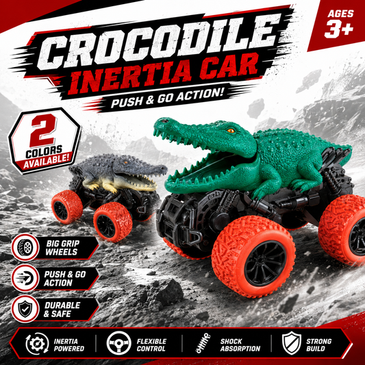 Crocodile Inertia Monster Truck – Push & Go Off-Road Toy Car for Kids