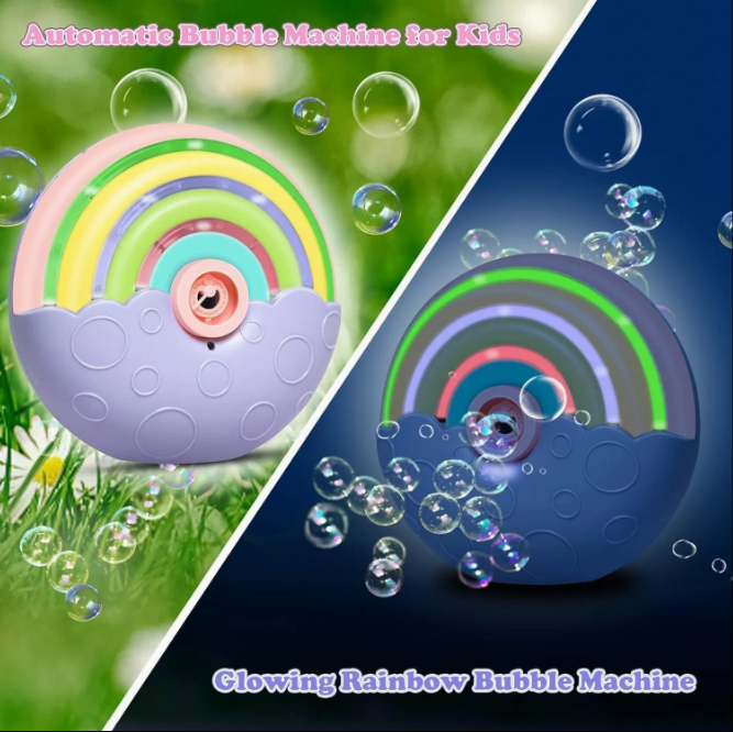 Rainbow Automatic Bubble Machine for Kids