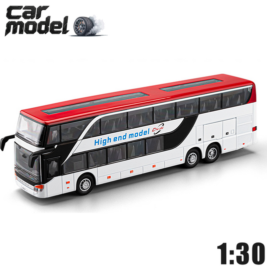 1:30 Alloy Double-Decker Bus Model with Light & Sound
