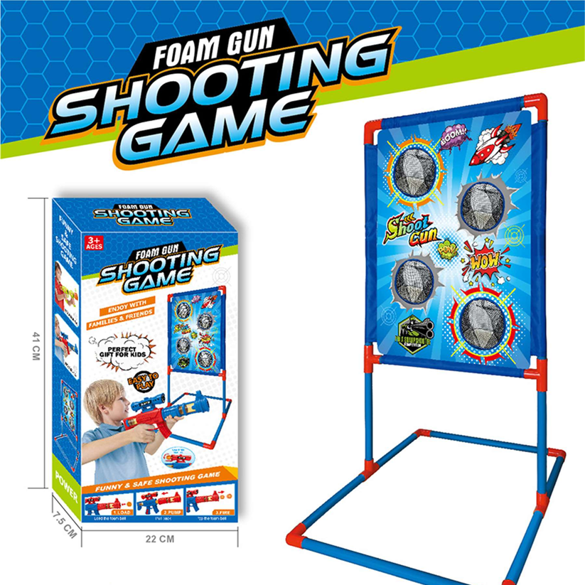 Foam Ball Air-Powered Shooting Game with Target Stand