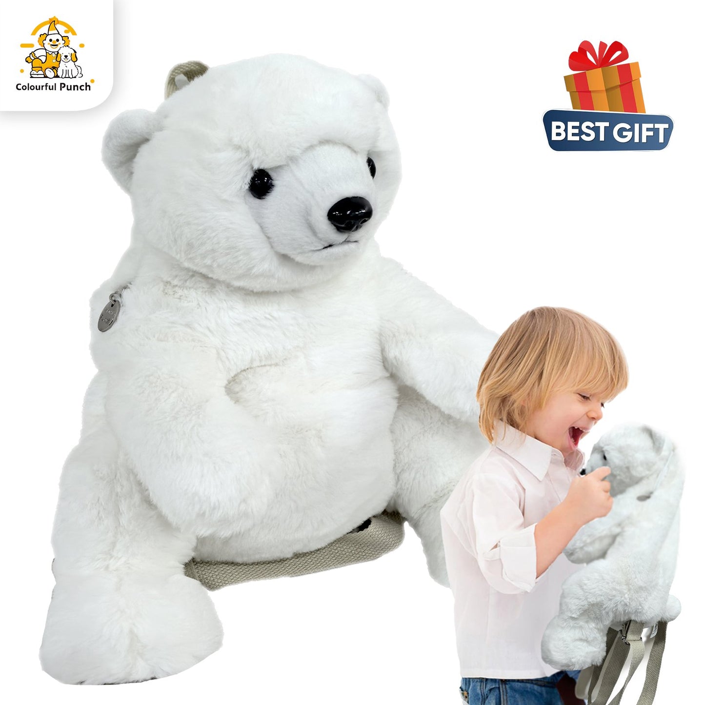Kids' Plush Polar Bear Backpack