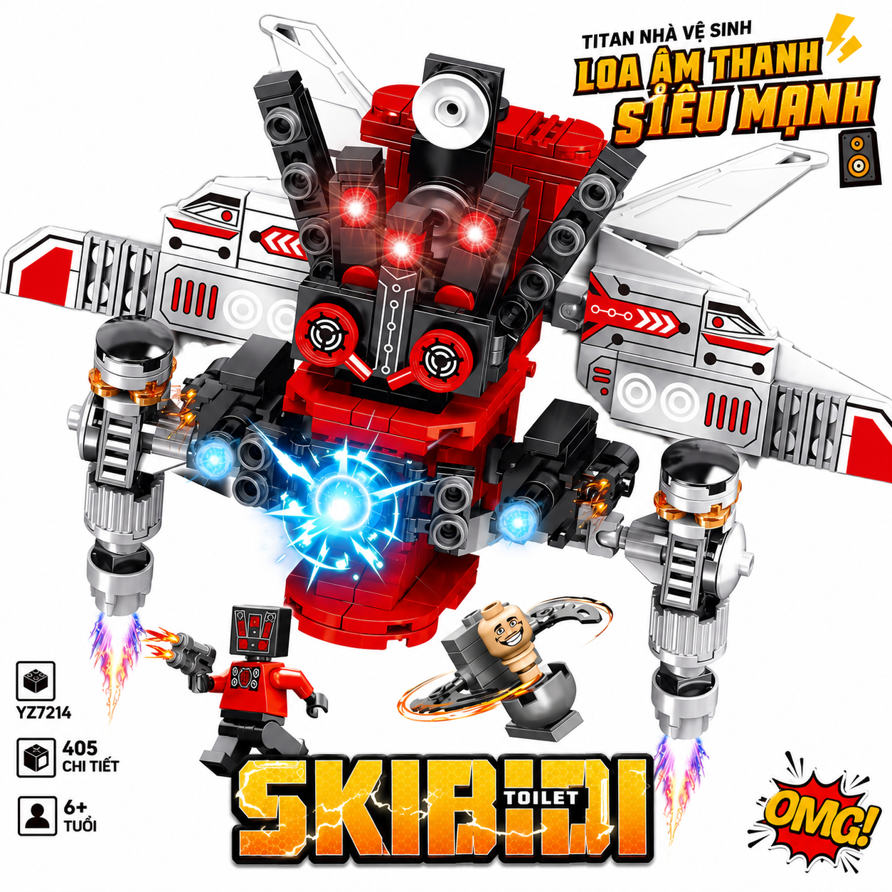 Skibidi Toilet Titan Speaker Man Building Blocks