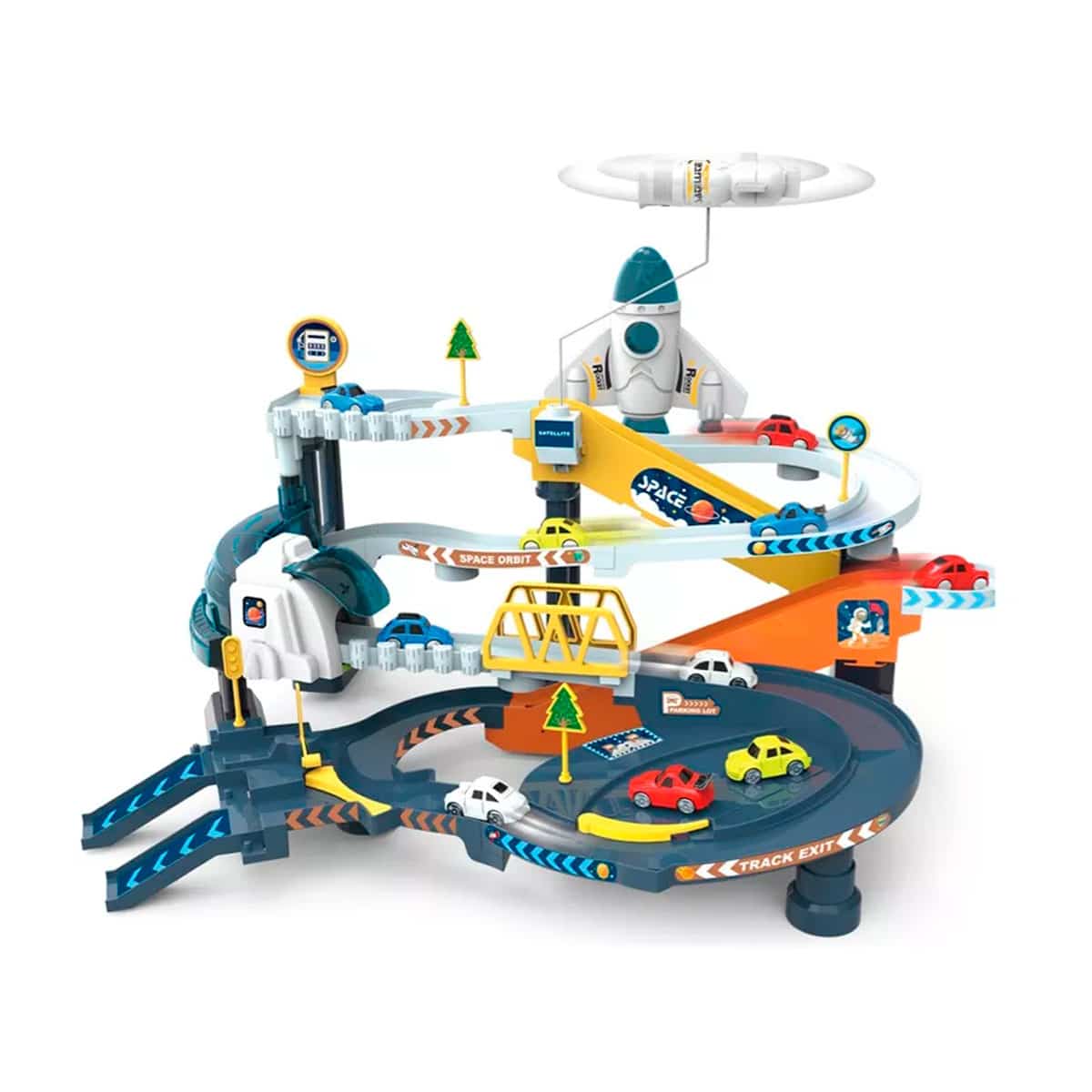 Electric Orbital Space Base Car Track Playset