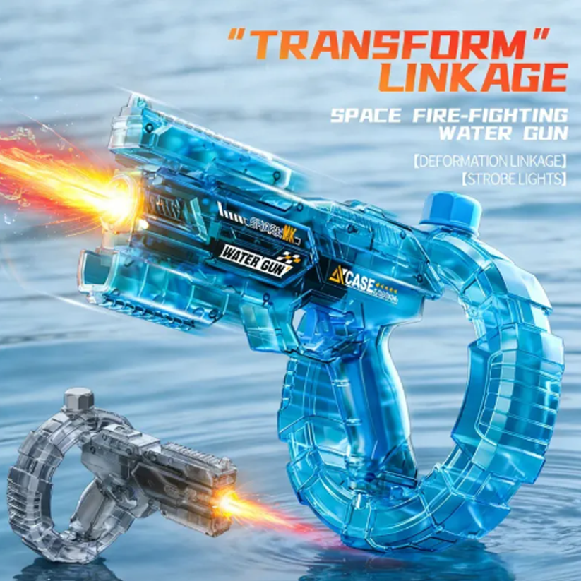Space Transparent Electric Water Gun with LED Lights