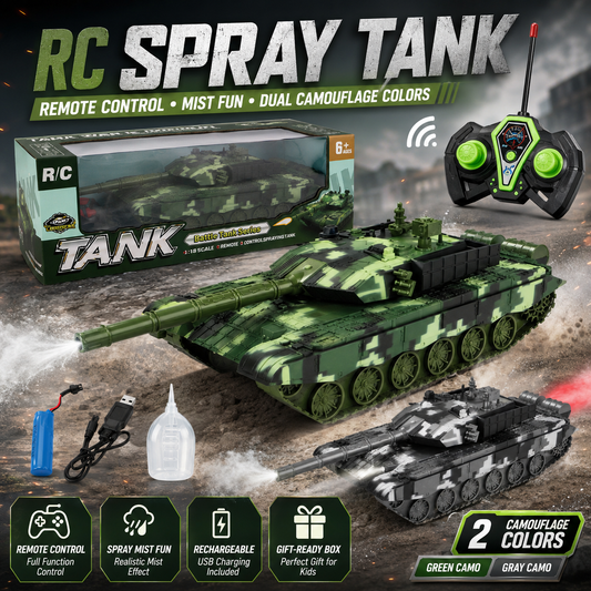 RC Spray Tank – Remote Control Battle Tank with Mist Spray Effect