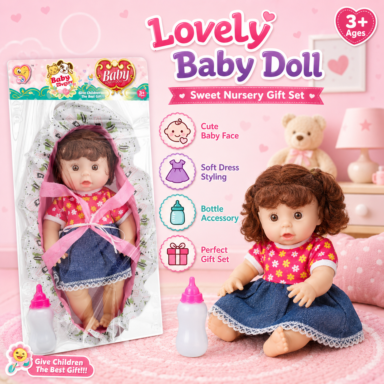 Lovely Baby Doll Nursery Gift Set