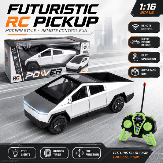 Futuristic RC Pickup Truck Toy with Full-Function Remote Control