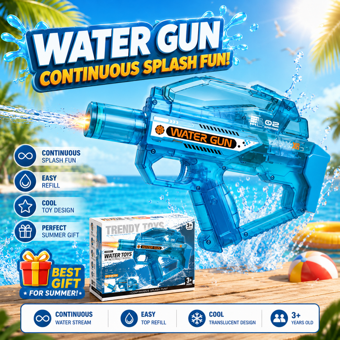 Transparent Electric Water Gun with 1000ml Tank & 10m Range