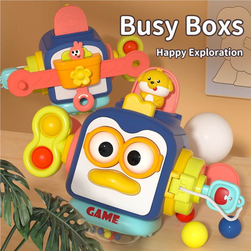 6-in-1 Penguin Sensory Busy Box Baby Toy