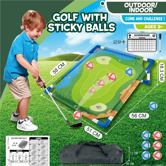 Kids Sticky Ball Golf Game Set for Indoor & Outdoor