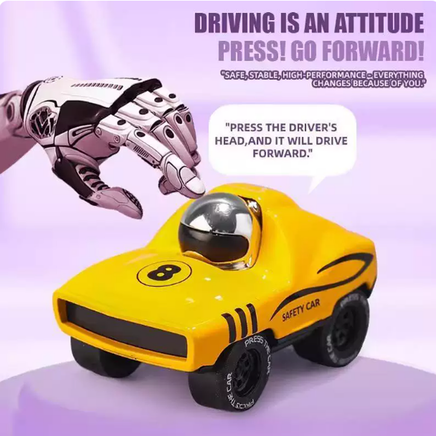 Alloy Press & Go Racing Cars, Friction-Powered Toy Vehicles for Kids