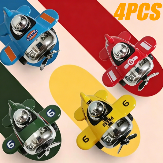 4PCS Press & Go Toy Airplanes, Friction-Powered Fighter Planes for Kids