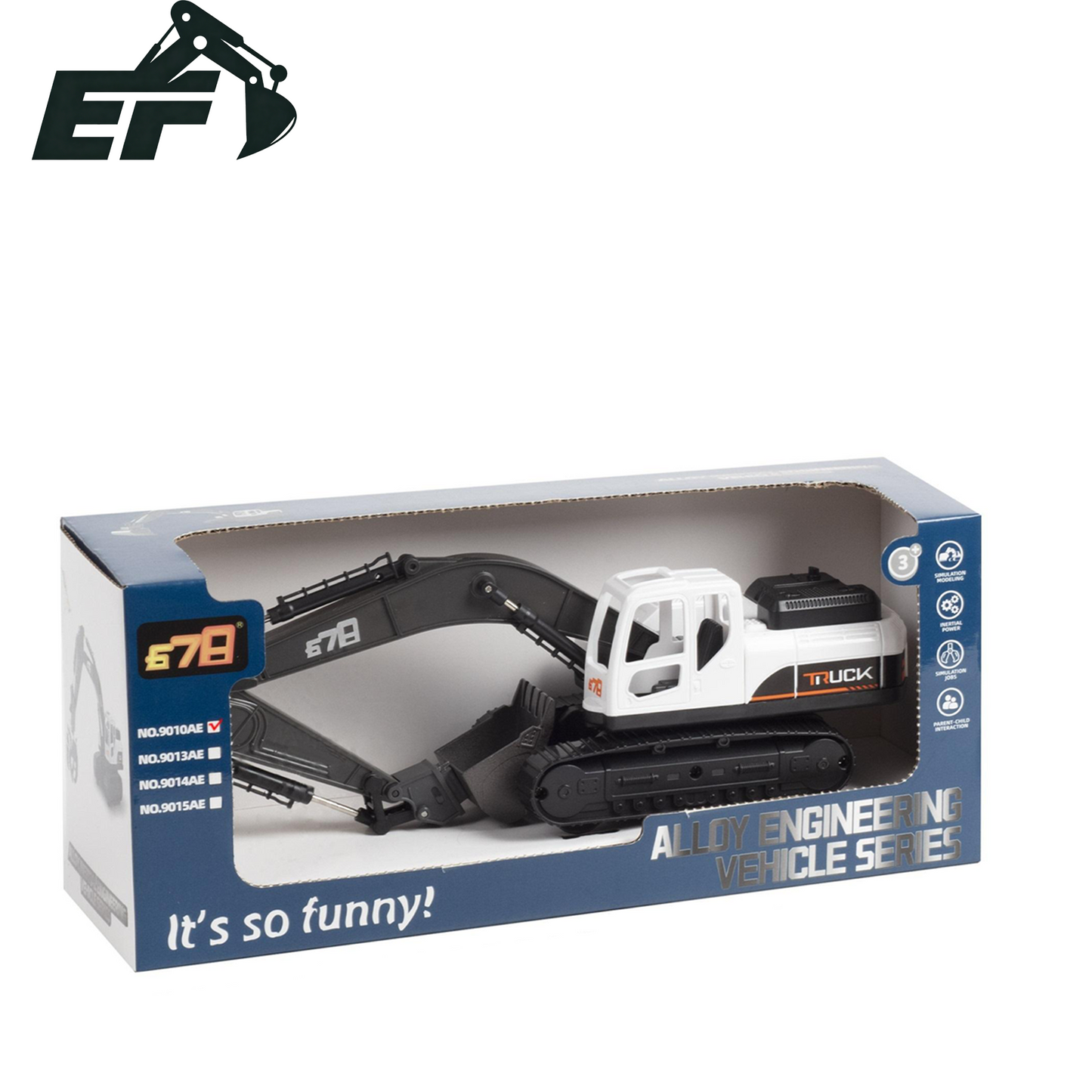 9010AE-รถบรรทุกของเล่นรถขุดโลหะแบบเฉื่อย