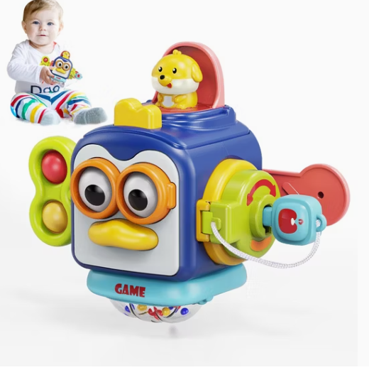 6-in-1 Penguin Sensory Busy Box Baby Toy