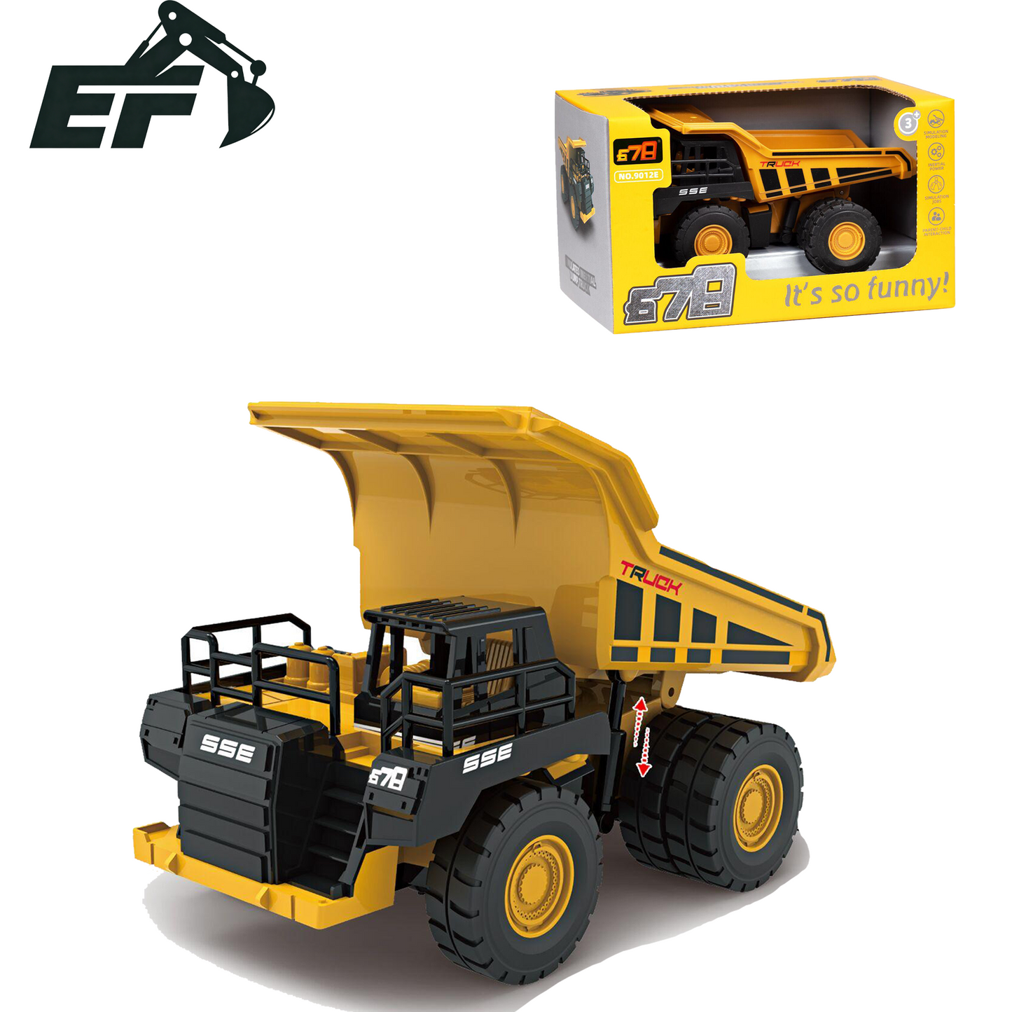 9012E-รถดัมพ์ของเล่นเฉื่อย