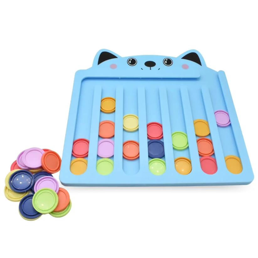 Cat-shaped Color Sorting Sliding Board Educational Toy