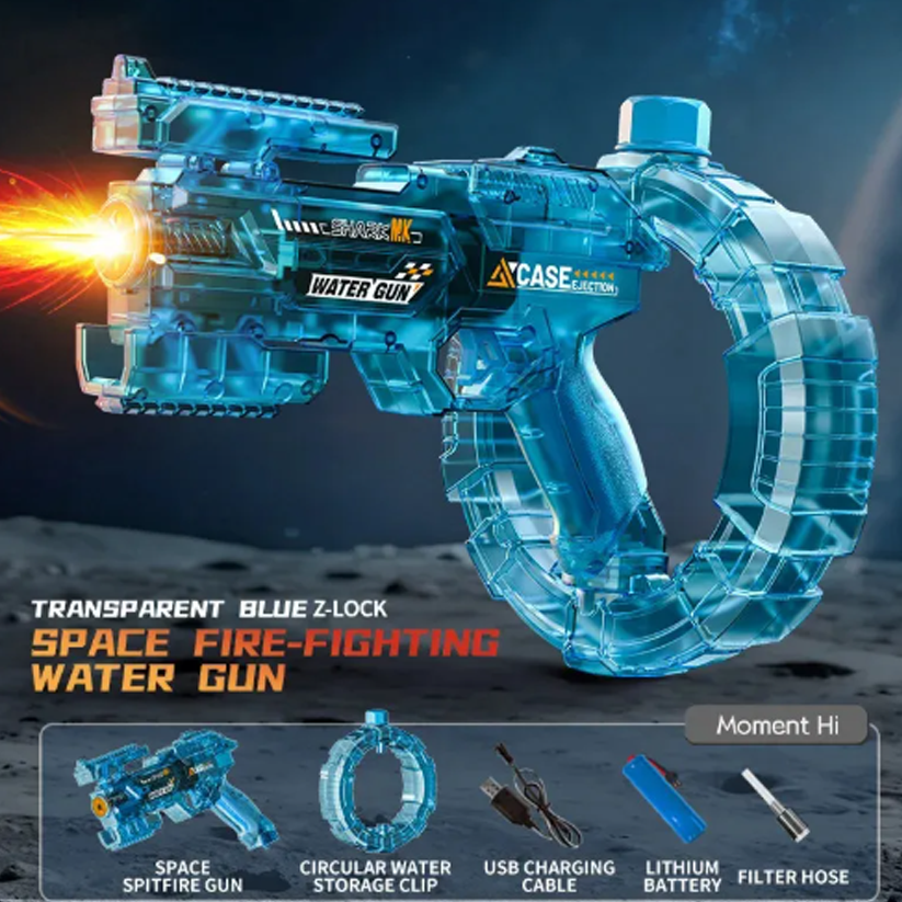 Space Transparent Electric Water Gun with LED Lights