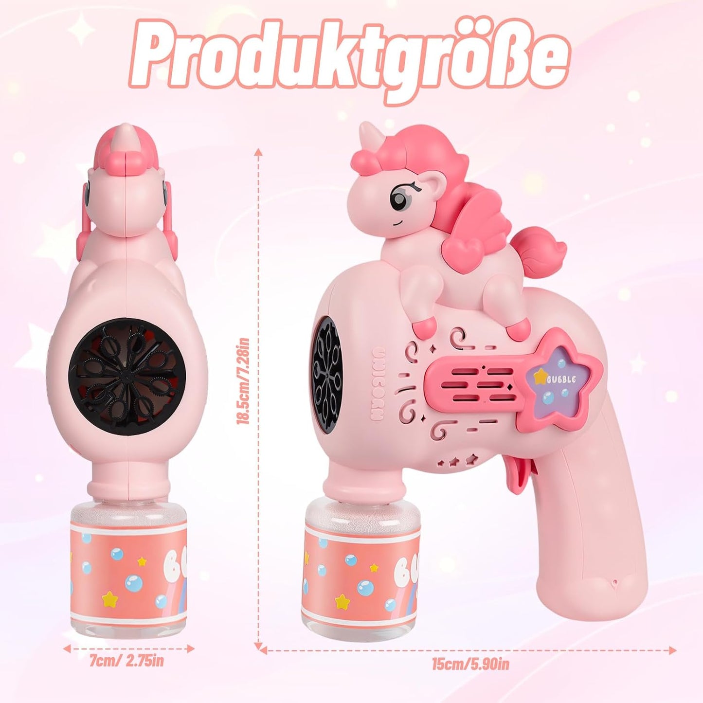 Unicorn Bubble Gun with Lights