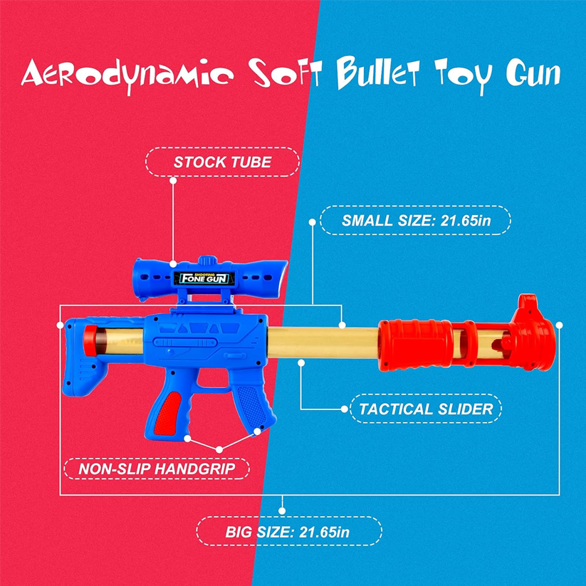 Foam Ball Air-Powered Shooting Game with Target Stand