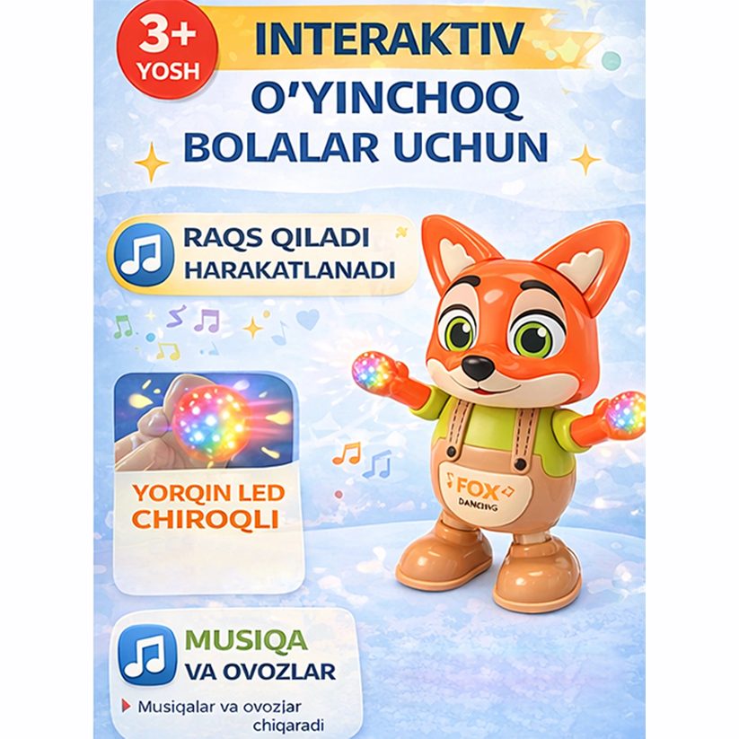 Dancing Fox Toy with Lights & Music