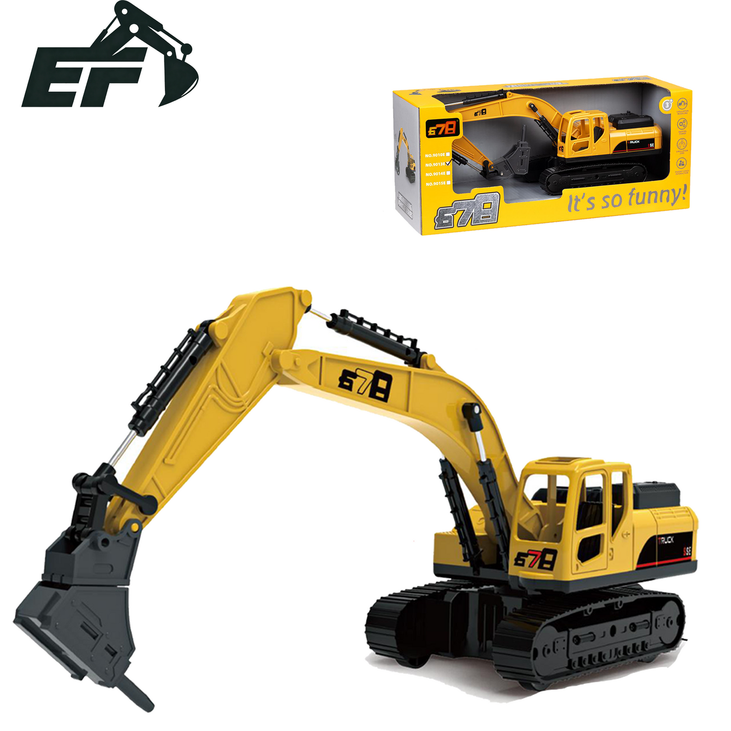 9013E-Inertial Breaker Excavator Toy Truck