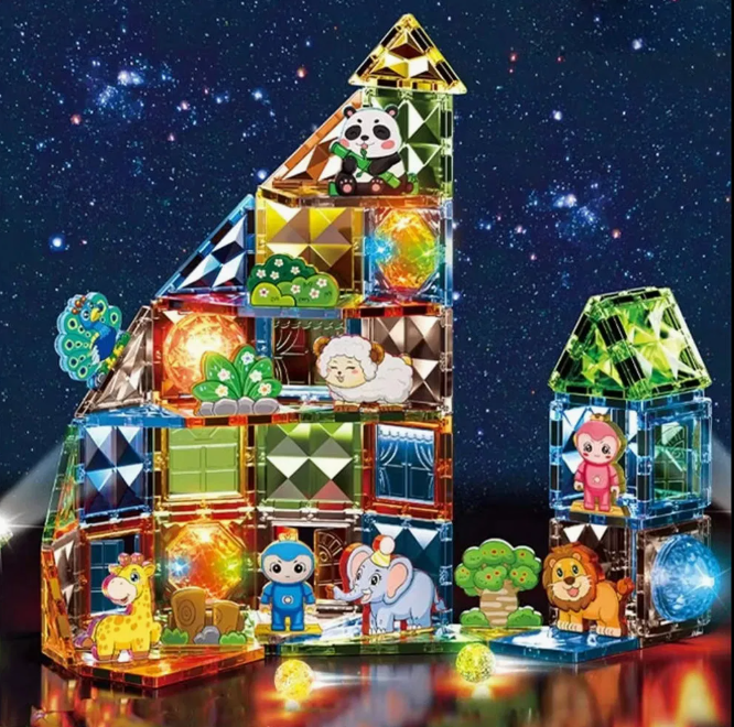Animal Paradise Magnetic Tiles Building Blocks Set