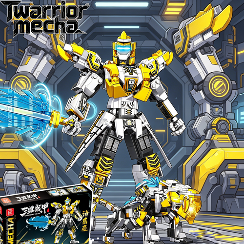 2-in-1 Transformable Mecha & Beast Building Blocks, 504PCS STEM Toy