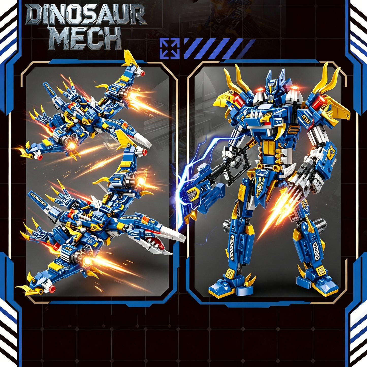2-in-1 Dinosaur Mecha Building Blocks, STEM Toy