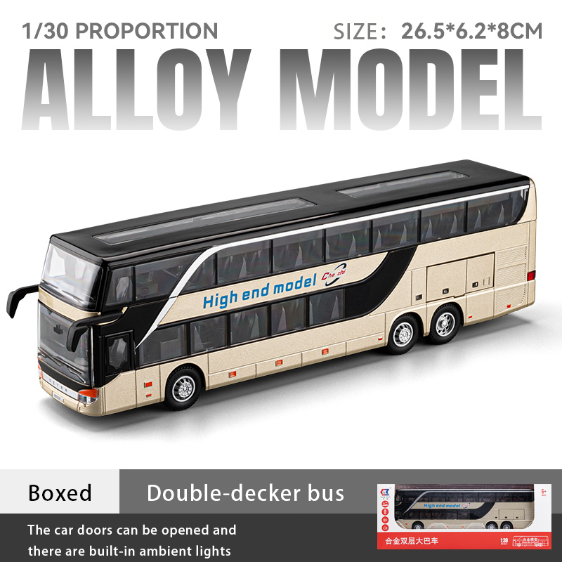 1:30 Alloy Double-Decker Bus Model with Light & Sound