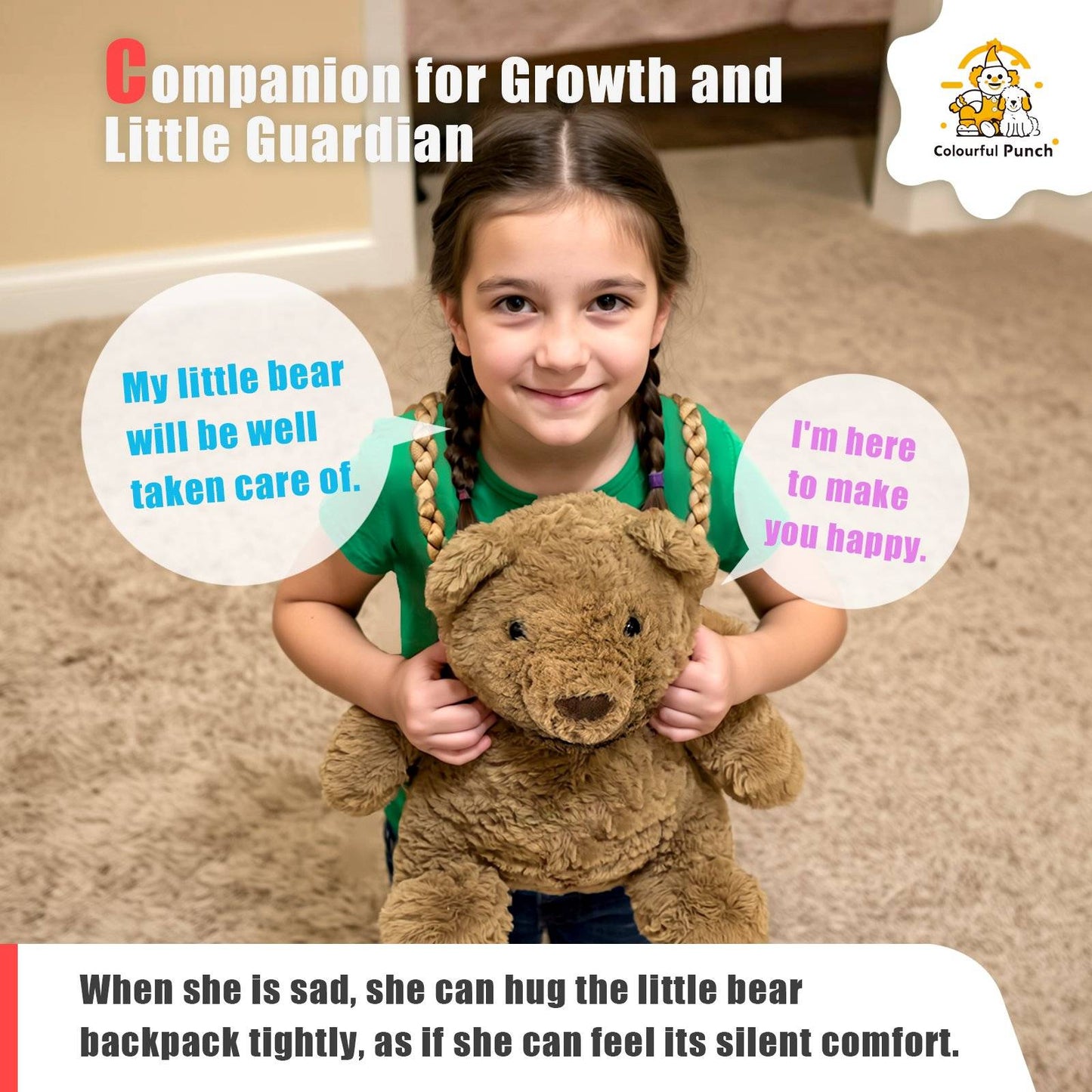 Convertible Teddy Bear Plush Backpack