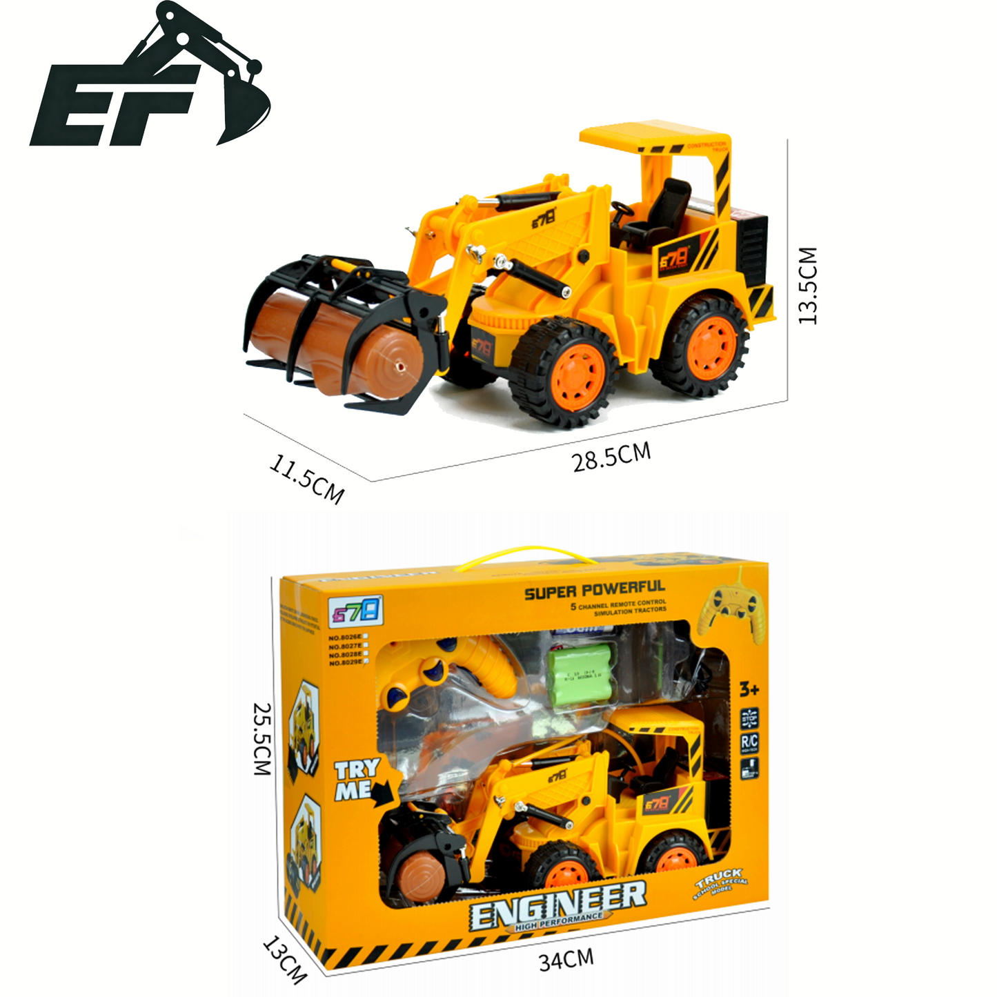 8029E-Remote Control Log Grapple Loader Toy