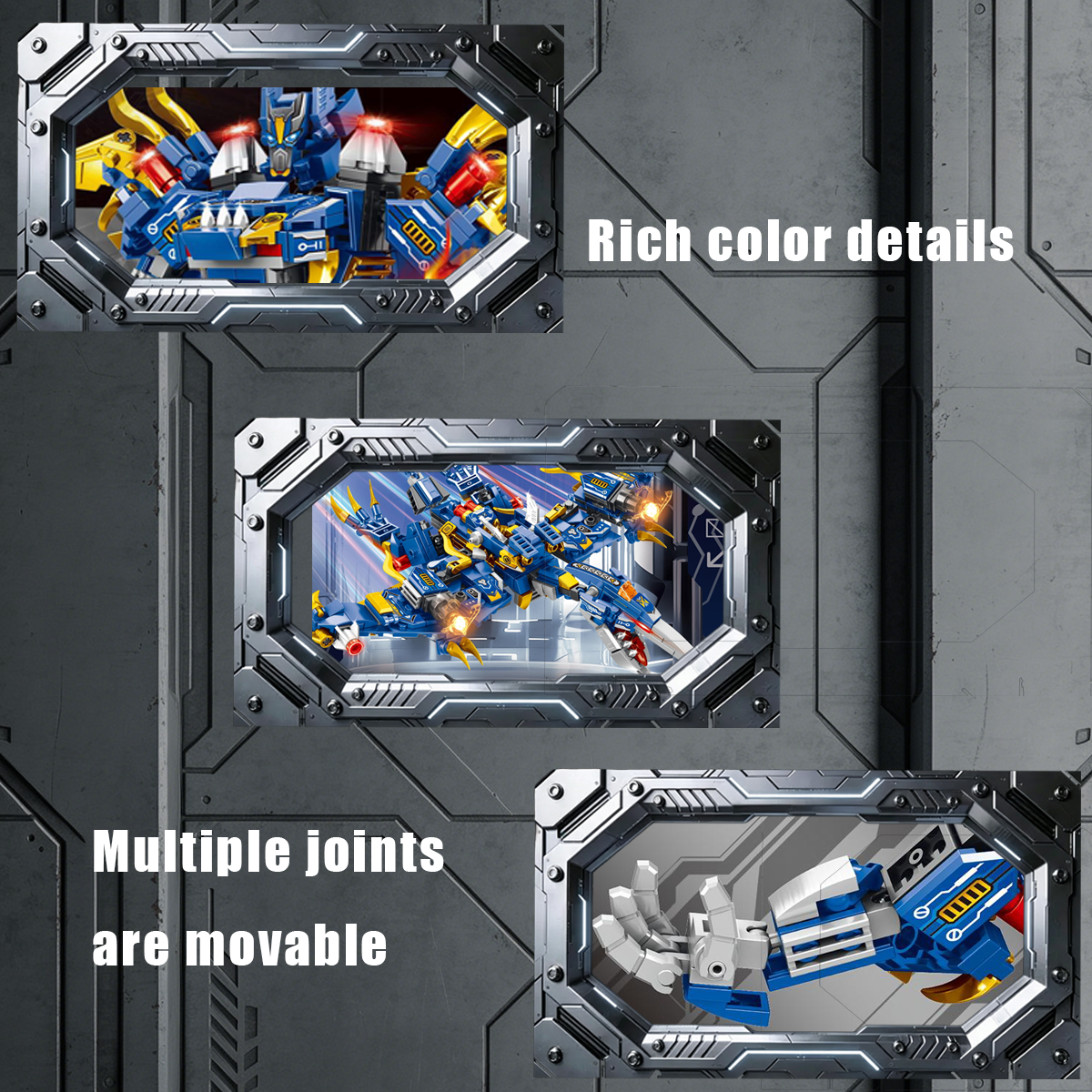 2-in-1 Dinosaur Mecha Building Blocks, STEM Toy