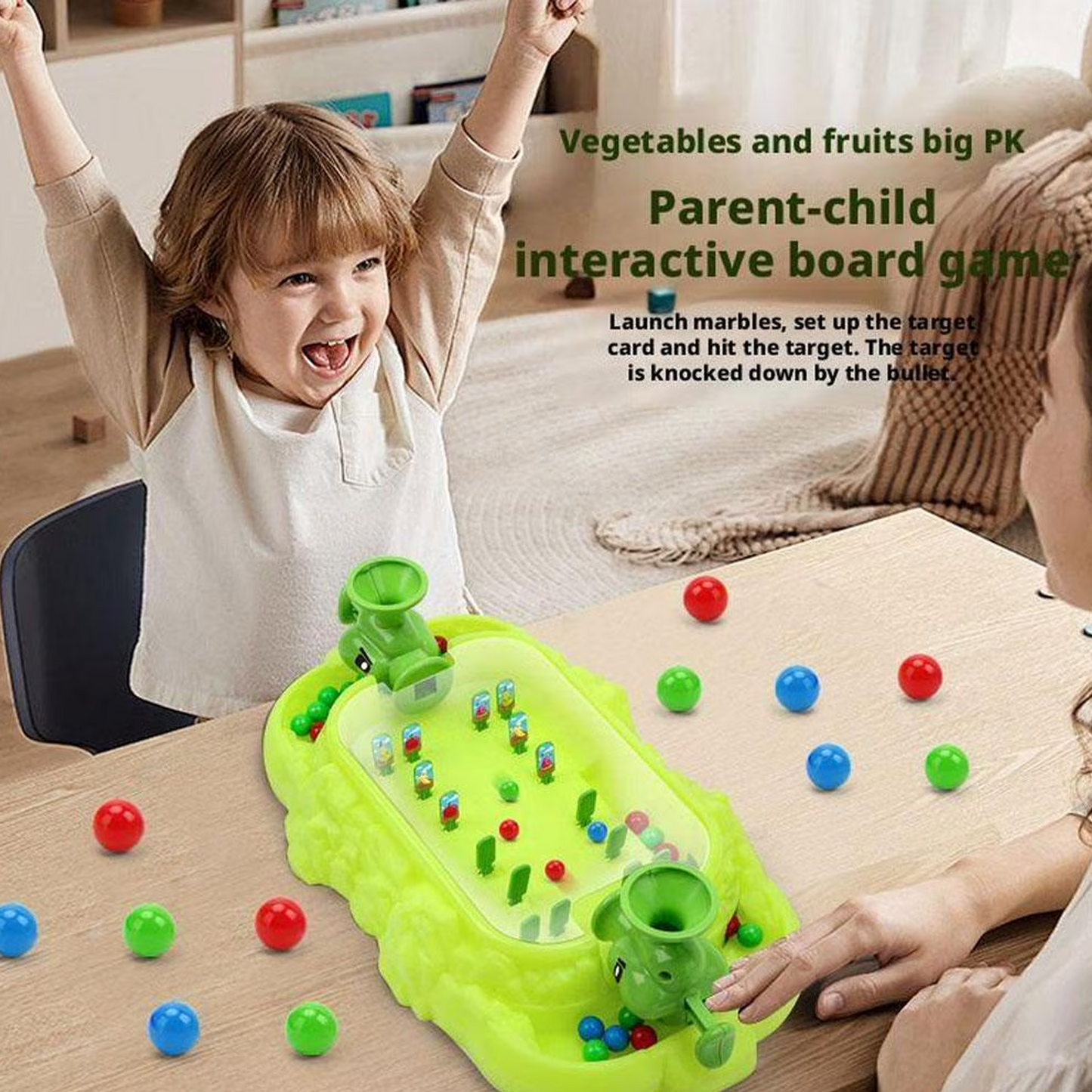 2-Player Marble Shooting Board Game