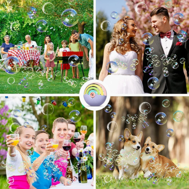 Rainbow Automatic Bubble Machine for Kids