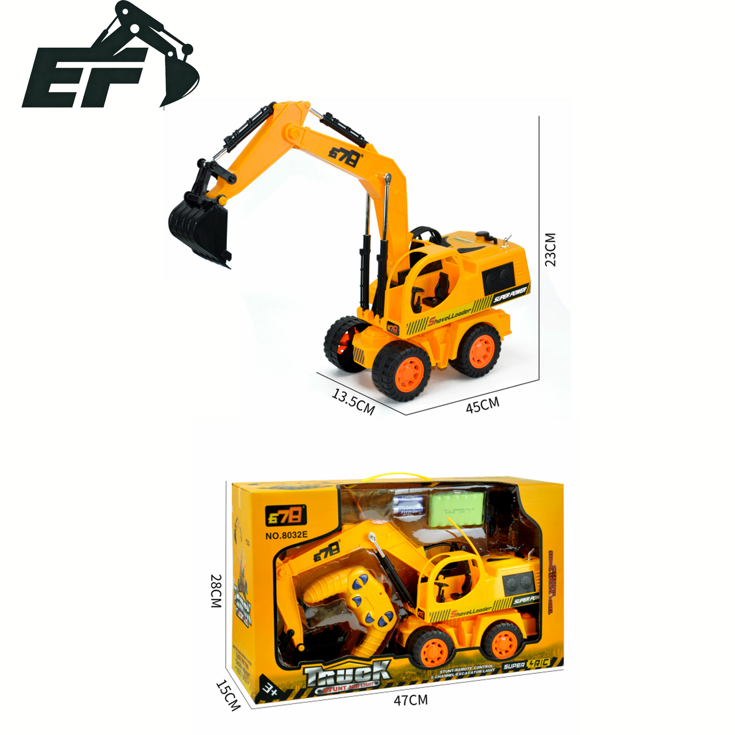 8032E-Remote Control Wheel Excavator Toy
