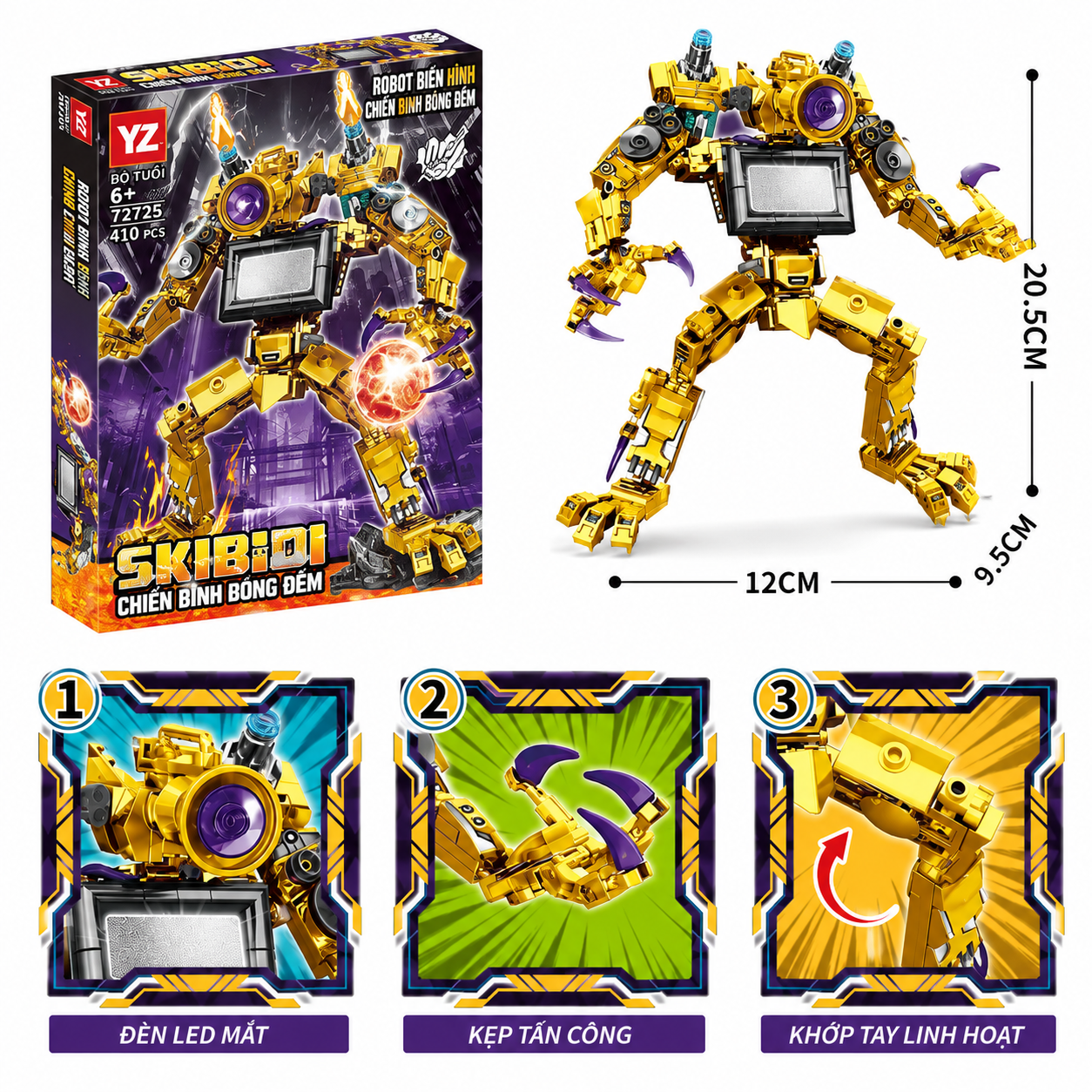 Skibidi Toilet Golden Titan Camera Man Building Blocks
