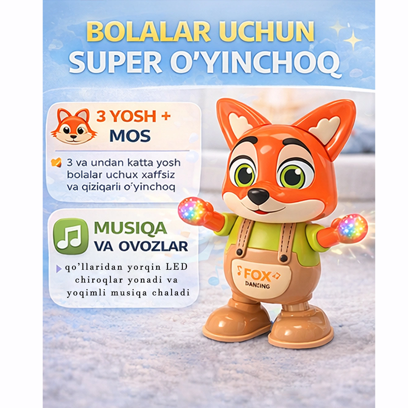 Dancing Fox Toy with Lights & Music