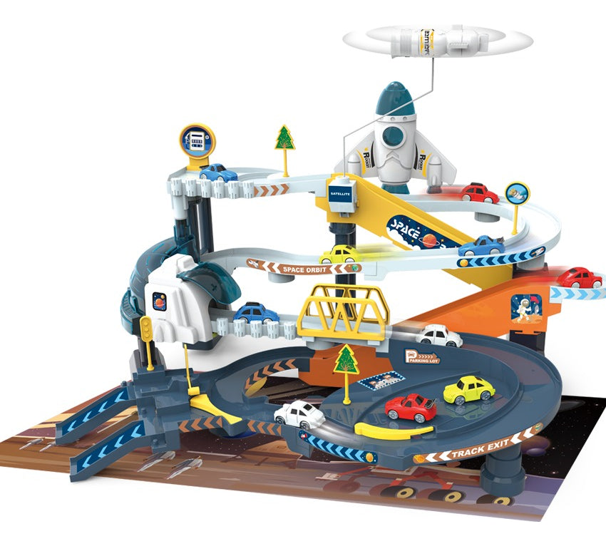 Electric Orbital Space Base Car Track Playset