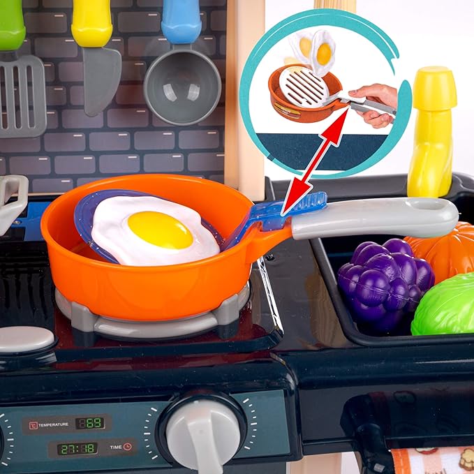 Kids Pretend Play Kitchen Toy Set with Spray & Lights